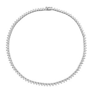 The M Jewelers Iced Out Heart Cubic Zirconia and Silver Tennis Necklace NWT